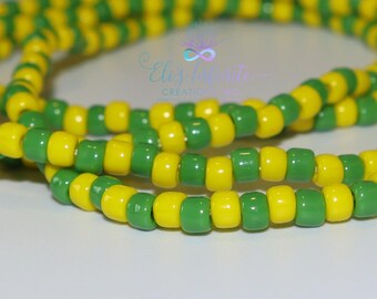 Collier Orula Eleke - Perles Vertes Et Jaunes Avec Pendentif Crocodile - Neuf