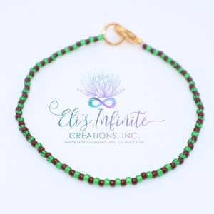 Ilde Africano de Orula con Cuentas Pequeñas - Elastico / Ide of Orula with Small Seed Beads & Elastic Thread