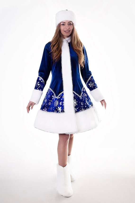 Snow Maiden Christmas Costume, Blue Mrs. Claus Outfit