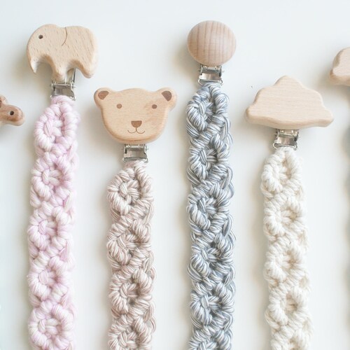 Baby Dummy Clip Macrame Dummy Holder Pacifier Clip Soother Etsy