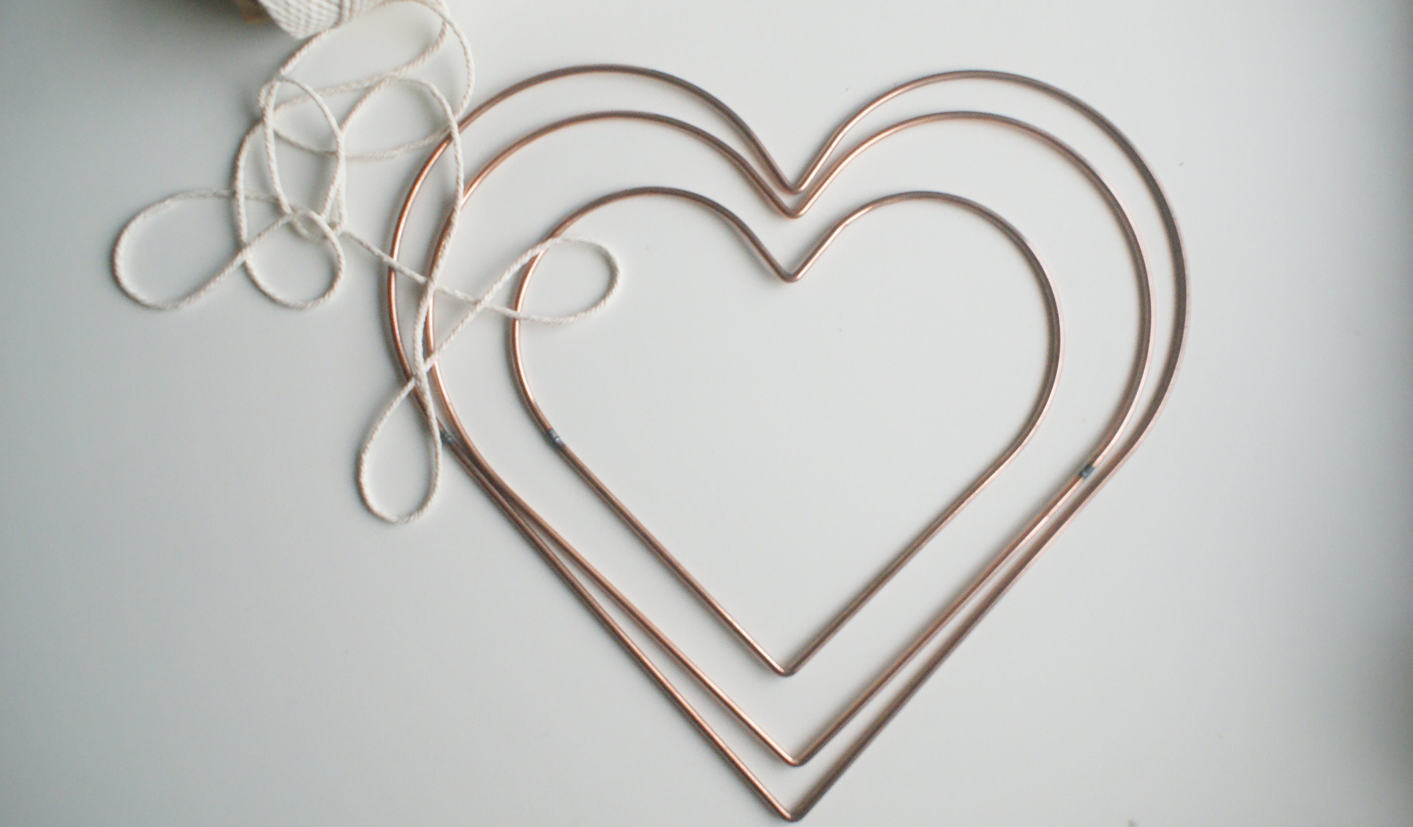 Heart Shape WOOD EFFECT Macrame Rings, Pk 5, 87mmx62mm, S7828
