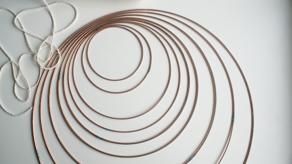 6 Cerchi Metallici Dorati - Per Fai Da Te - Decorazioni Nozze, Acchiappasogni, Ghirlande - Foto 9