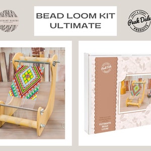 Ultimate bead looming kit, Upright beading loom, craft kit for adults & kids, Bracelet weaving gift, crafting gift box for beginners image 1