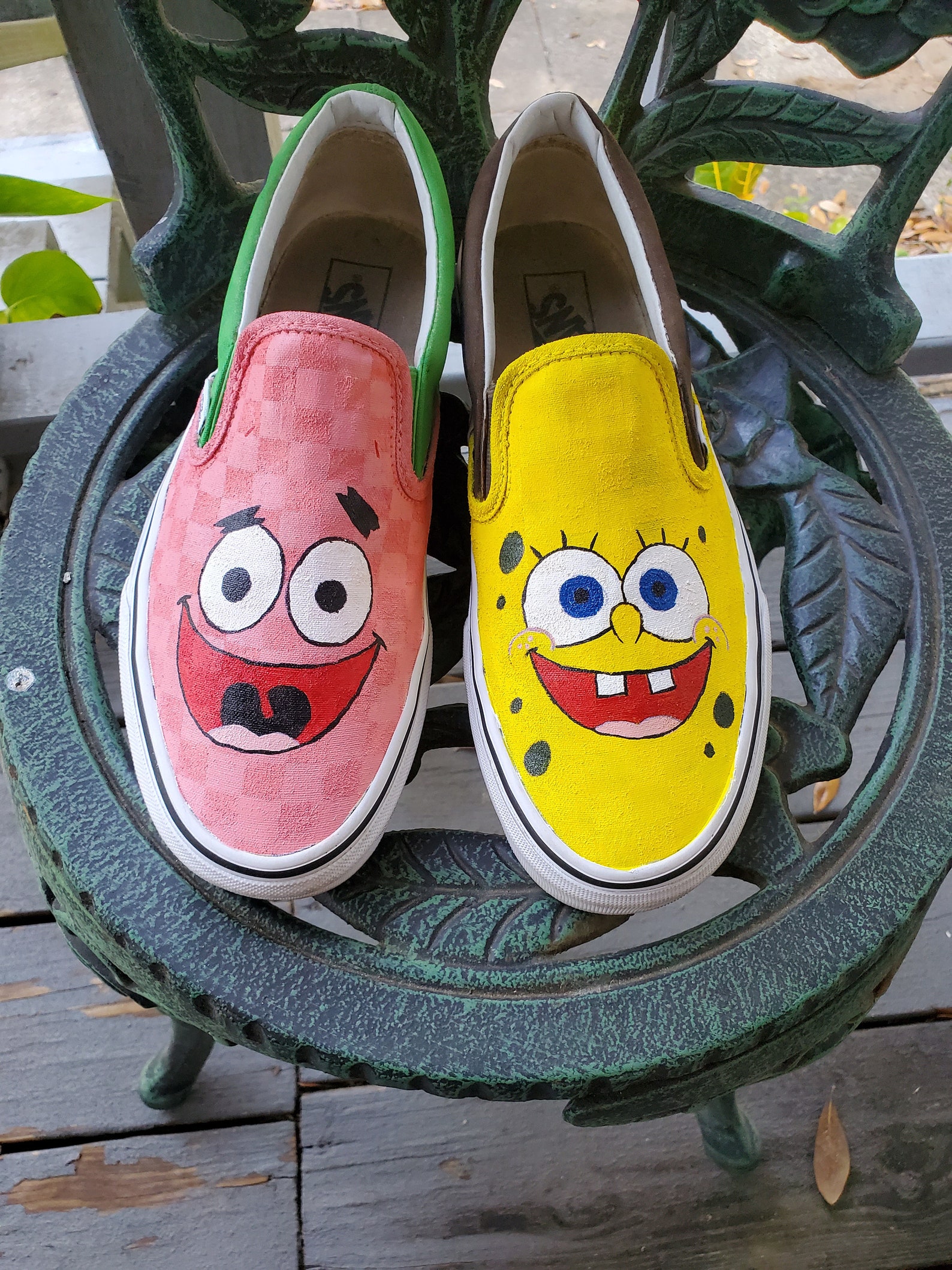 Customized Vans/Spongebob and Patrick/Lives in a | Etsy