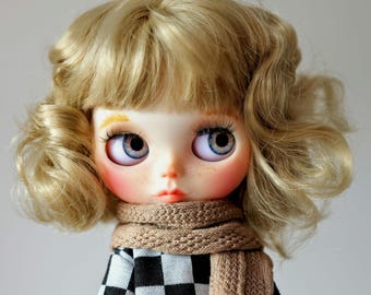 Ooak Blythe doll. Hand carved and painted customised doll. One of a kind. Blythe doll custom.
