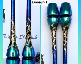 Rhythmic gymnastics clubs. RG clubs decorating, matching your leotard design.