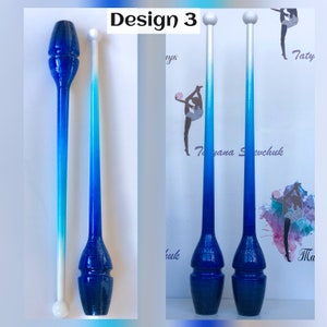 Rhythmic gymnastics clubs. RG clubs decorating, matching your leotard design. Design 3