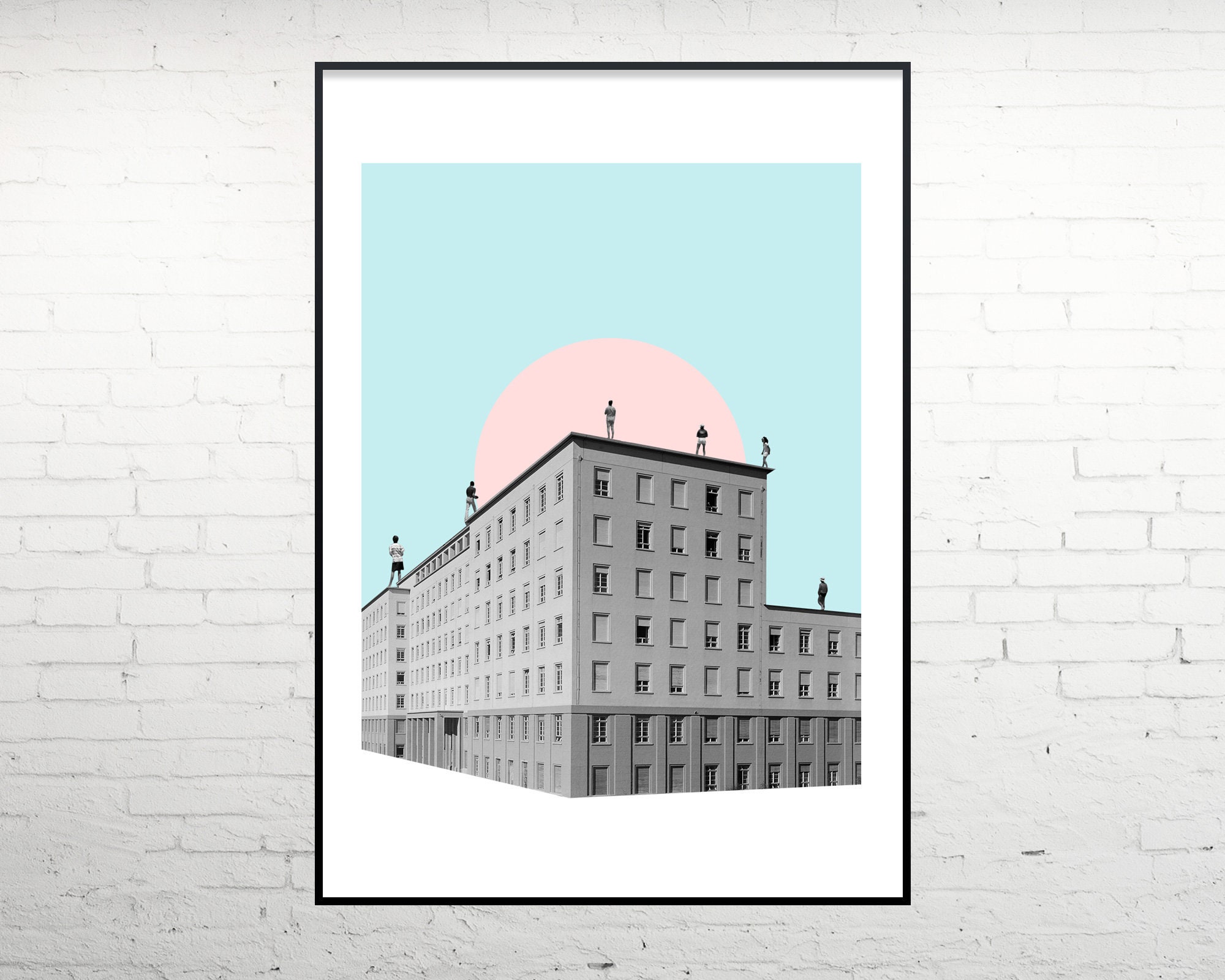 Pastel Art Mint Green Wall Art Geometric Wall Decor Etsy