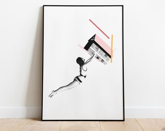 Empowering women art, Girl Power Print, Minimalist wall decor, Strong female art, Art prints feminist, Contemporary Wall Art