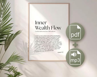Attract Money Affirmations Printable Poster | Subconscious Mindset (PDF, MP3)