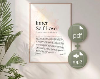 Self-Love Affirmations Mandala Poster | Mindset Shift (PDF, MP3)