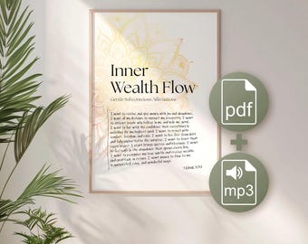 Mandala Printable Poster | Affirmations for Attract Money – Subconscious-Friendly | mindset shift | robotic affirmations | English | 528Hz