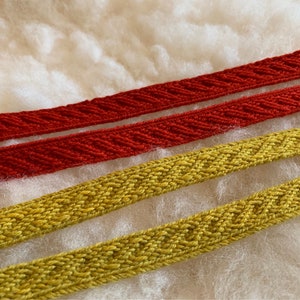 Wool tablet weaving Gotland pattern, trim, belt, history