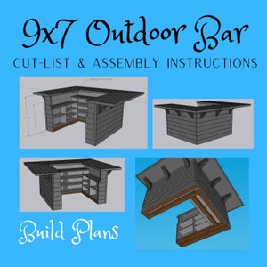 Outdoor Bar Baupläne | Holzbearbeitungsplan | Digitaler Download