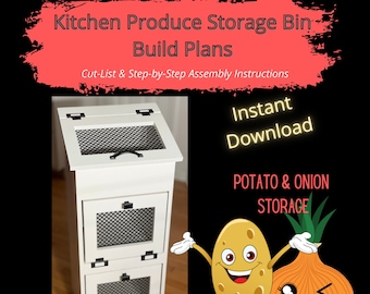 Kitchen Produce Bin Build Plans | Woodworking Plans | Woodworking projects | Digital Download