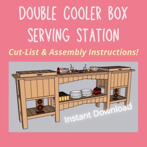 Double Cooler Serving Station Build Plans | Woodworking Plans | Woodworking projects | Digital Download