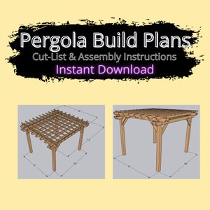 Pergola Build Plans | Woodworking Plans | Woodworking projects | Digital Download