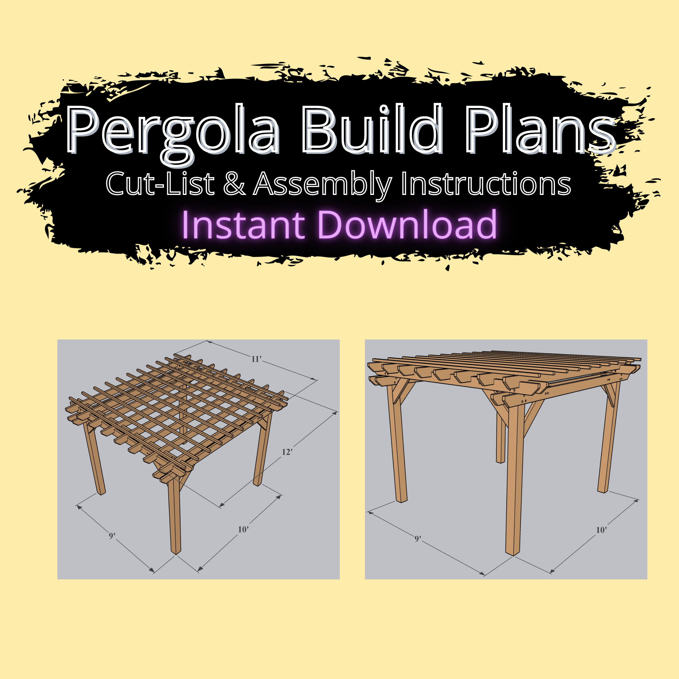 Pergola Build Plans Woodworking Plans Digital Download - Etsy