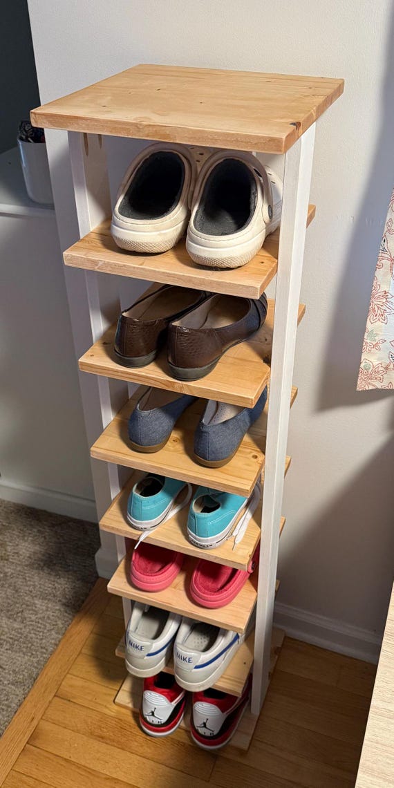 Schuhregal Holzarbeitsplan | Kleines Schuhregal | DIY-Pläne