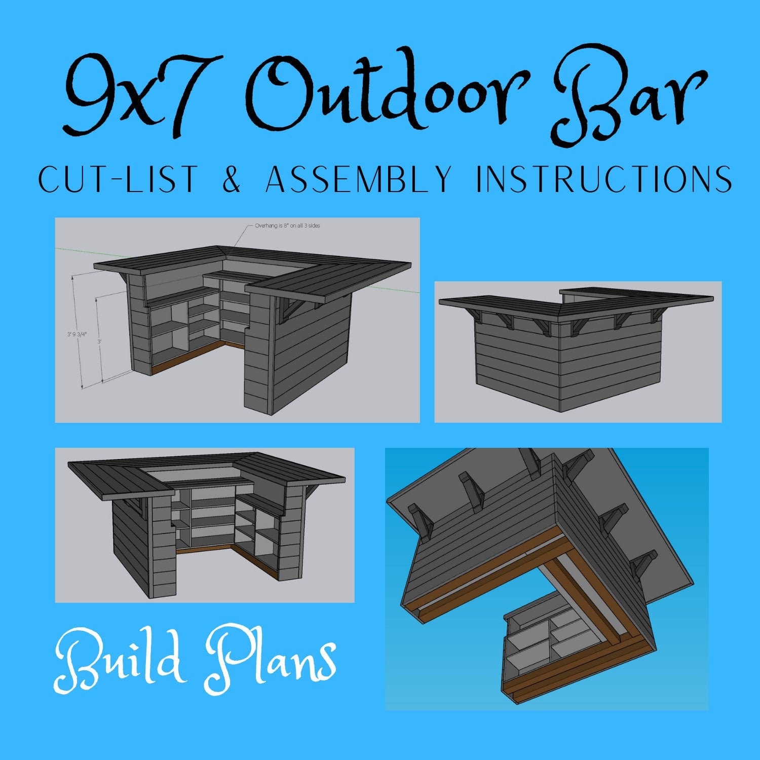 Outdoor Bar Build Plans Woodworking Plans Digital Download Etsy