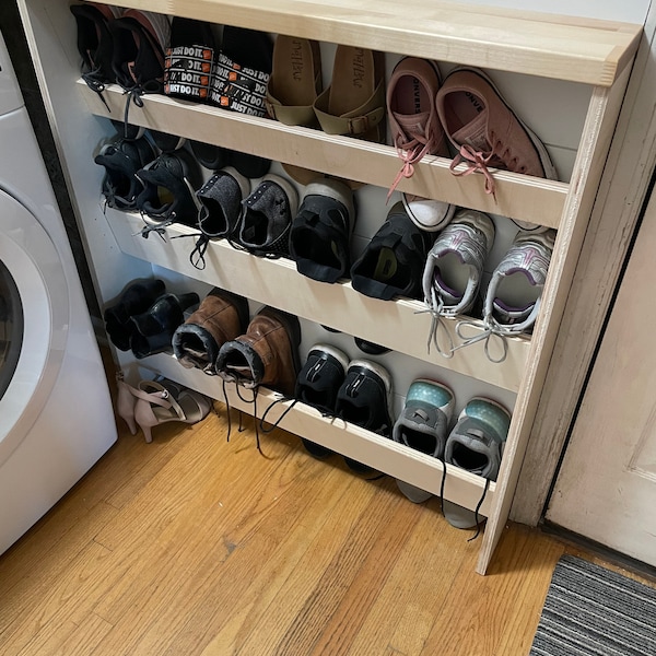 Wall Mounted Shoe Rack | Kids Shoe Storage | Woodworking Plans | Digital Products