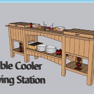 Double Patio Cooler Serving Station | Woodworking Plans | Woodworking projects | Digital Download