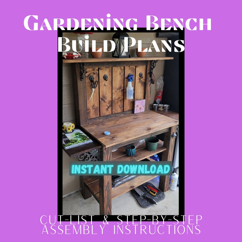 Potting Bench Build Plans Woodworking Plans Digital Etsy