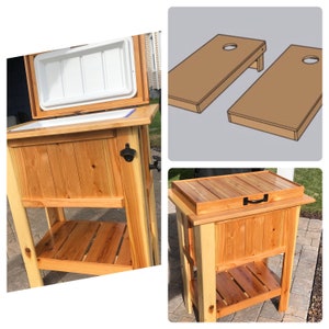 Bundle! Patio Cooler & Cornhole Board | Woodworking Plans |  Woodworking projects | Digital Download