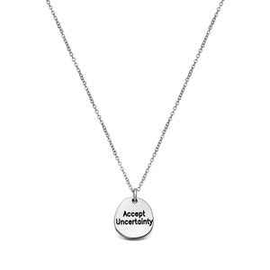 Statement collar plata collares únicos para las mujeres aceptan incertidumbre joyería de motivación fuerte collar de cita especial para los niños