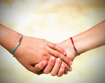 Red string silver handmade bracelet engraved Accept Uncertainty awareness bracelet dainty bracelet special bracelet for man, women, children