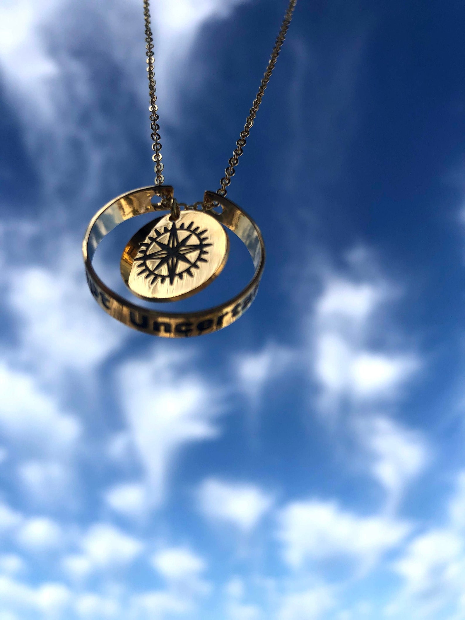 Gold Compass Necklace Jewelry Sustainability Jewelry Etsy