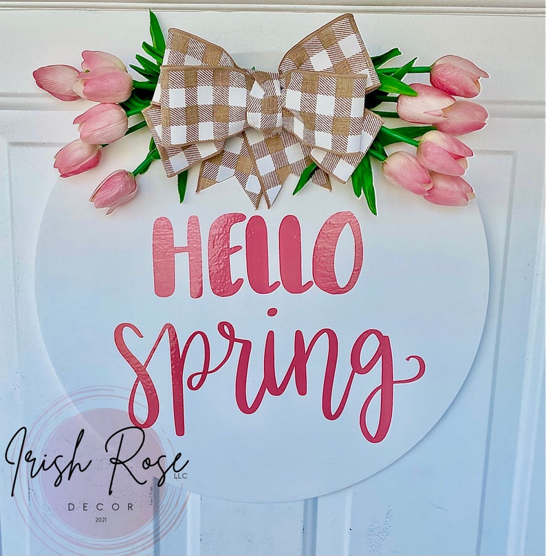 Hello Spring Door Hanger Etsy