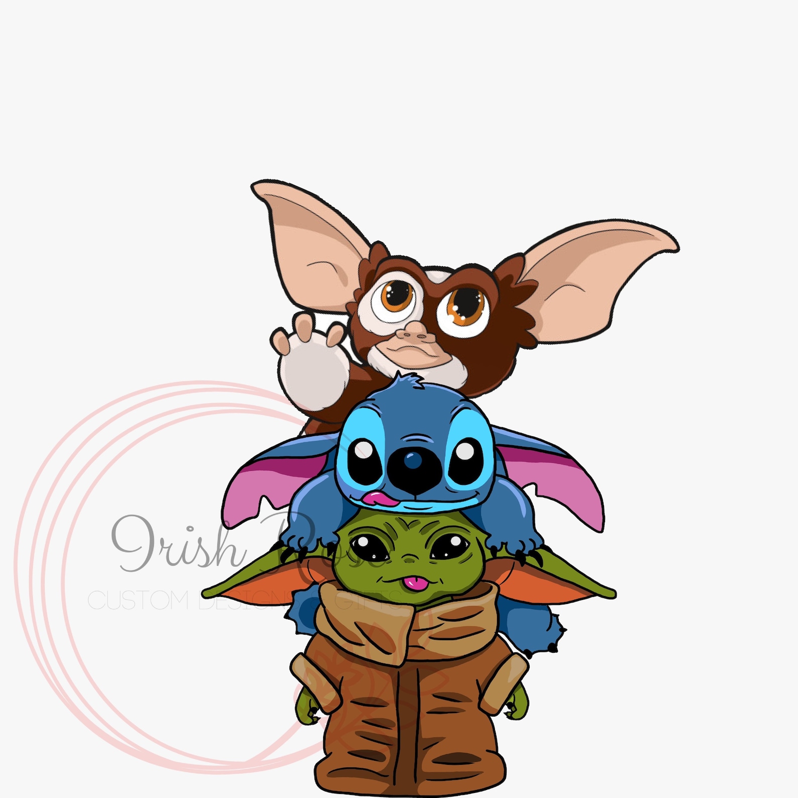 Gizmo Stitch and Baby Yoda Sticker Etsy