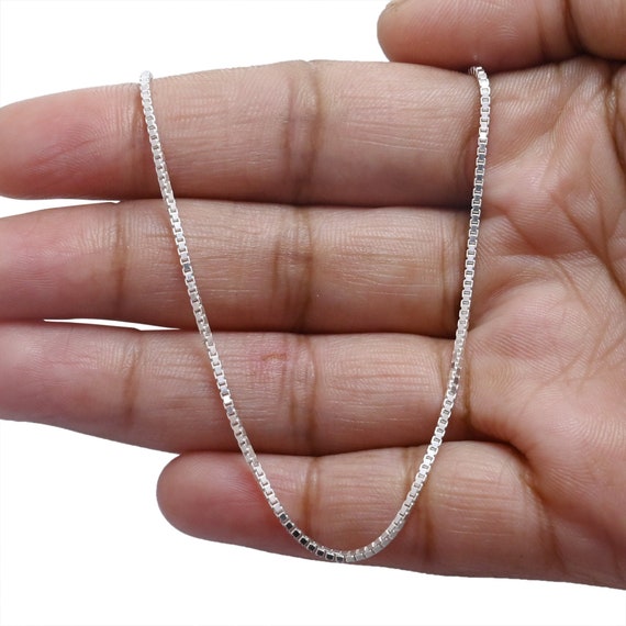 Lightweight Sterling Silver Box For Pendants , Lengths From 14 To 26 Inches