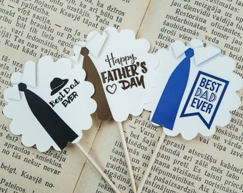 Fathers day cupcake toppers, Fathers day decorations, fathers cupcake toppers, daddy cupcake toppers, fathers day decor, fathers day gifts