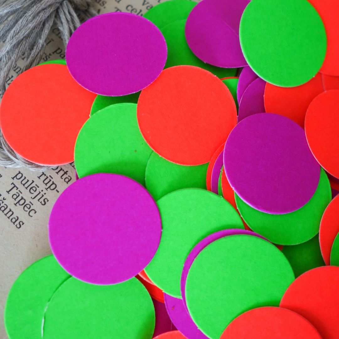 Neon Confetti Neon Party Decorations Neon Table Centerpiece Etsy