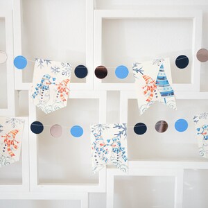Snowman Garland, Snowman Banner, Holiday Banner, Snowflake Banner ...