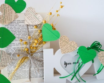 Green garland, Heart decor, Heart garland, Heart door hanger, st Patricks day decor, st Patricks day garland, Green wedding decor,