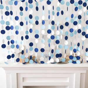 Decorazioni blu per baby shower, fondale blu per matrimonio, fondale blu per compleanno, ghirlanda per compleanno bambino, fondale nautico per matrimonio, decorazioni per feste a tema marinaio