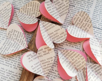 Guirnalda rústica de corazones de papel: San Valentín, bodas, guarderías y decoración del hogar