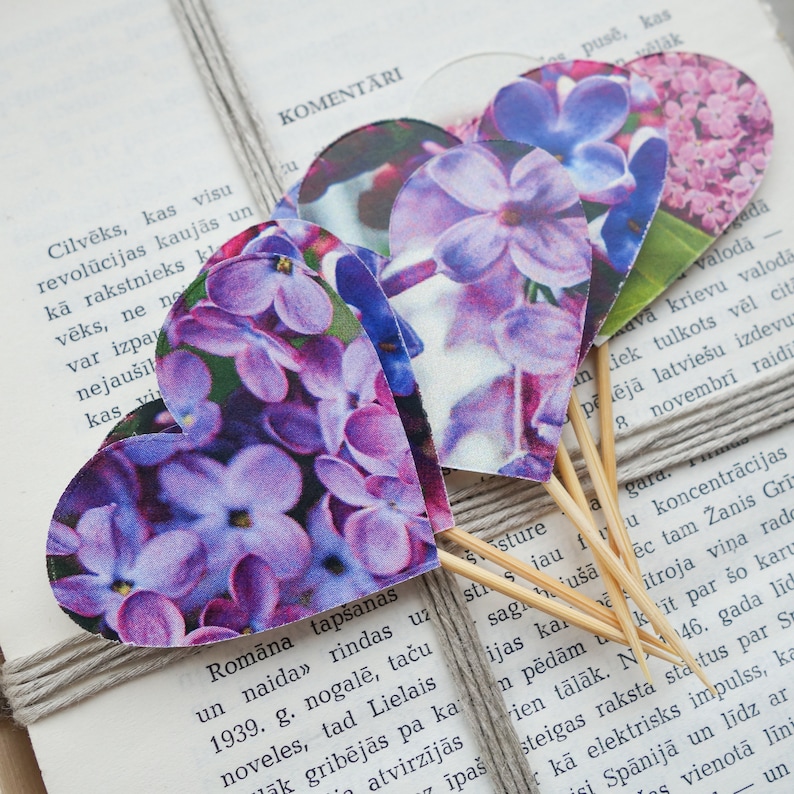 Purple Cupcake Toppers Lilac Cupcake Toppers Lilac Wedding Etsy