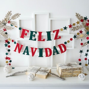 Feliz navidad banner, christmas garland, feliz navidad garland, Christmas decorations, Christmas backdrop, Christmas mantel banner