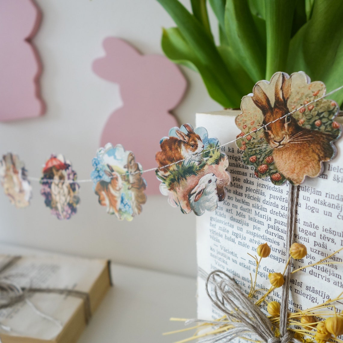 Easter bunny decor vintage easter garland vintage easter Etsy