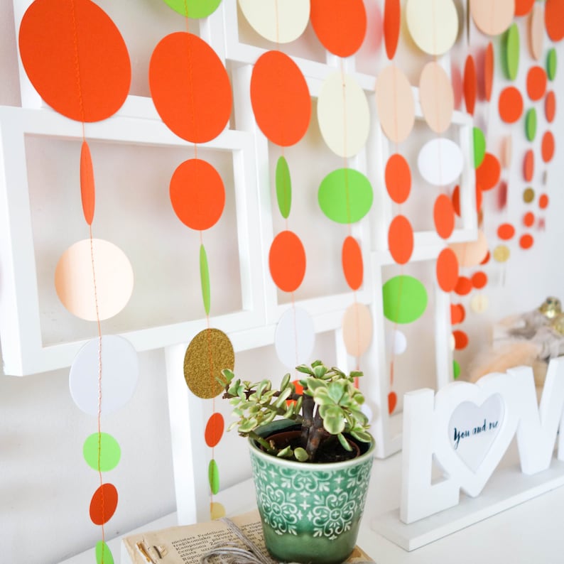 Orange Baby Shower Decorations Orange Birthday Decorations Etsy