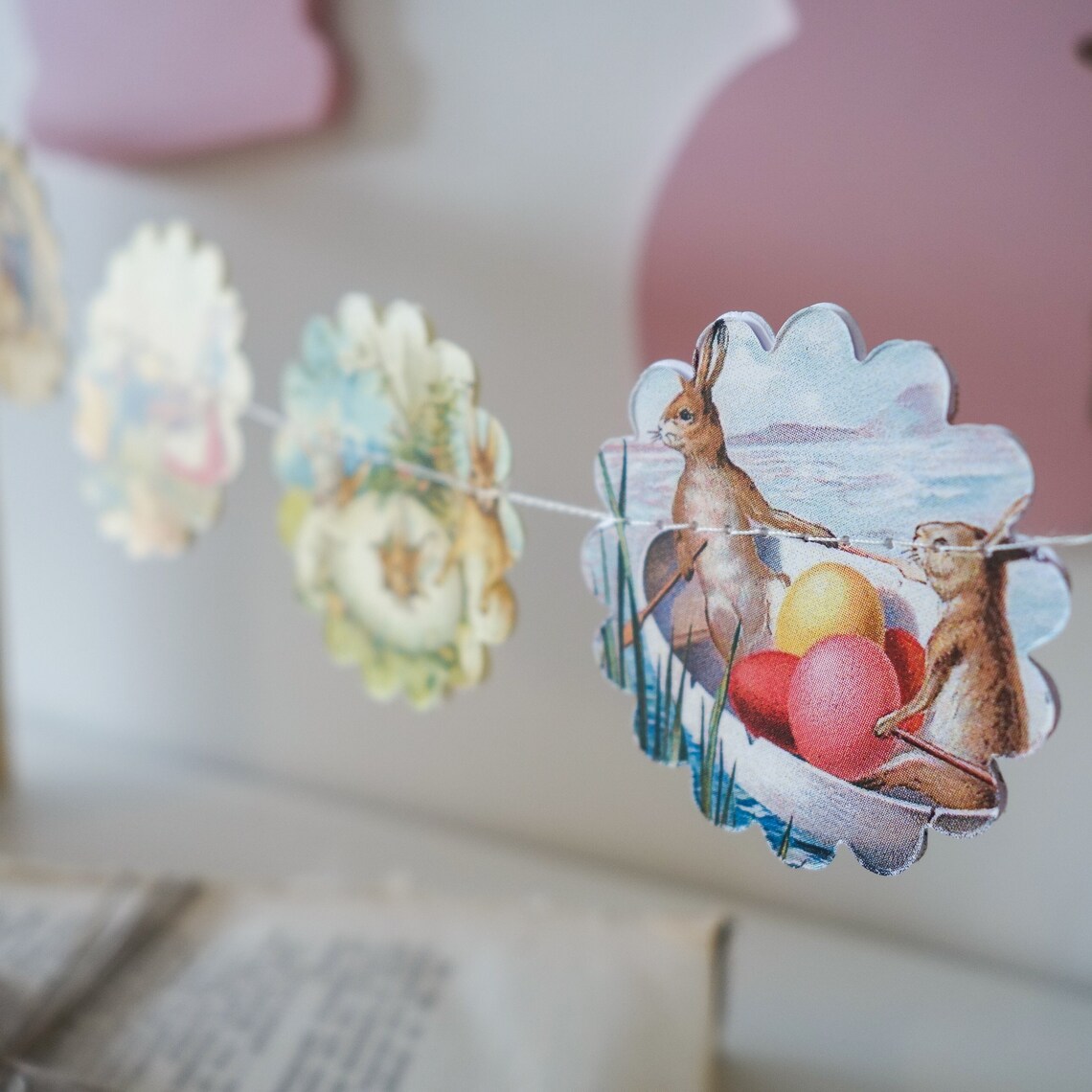 Easter bunny decor vintage easter garland vintage easter Etsy