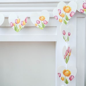 Tulip garland, tulip gifts, tulip decorations, spring decorations, spring garland, spring banner, mothers day decor, mothers day garland image 6