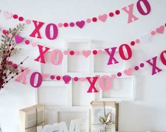 Pink garland, pink birthday decorations, Valentines day banner, pink wedding banner, pink baby shower decorations, pink birthday garland