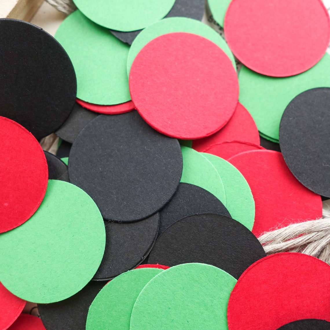 Red confetti black confetti African party decorations green Etsy