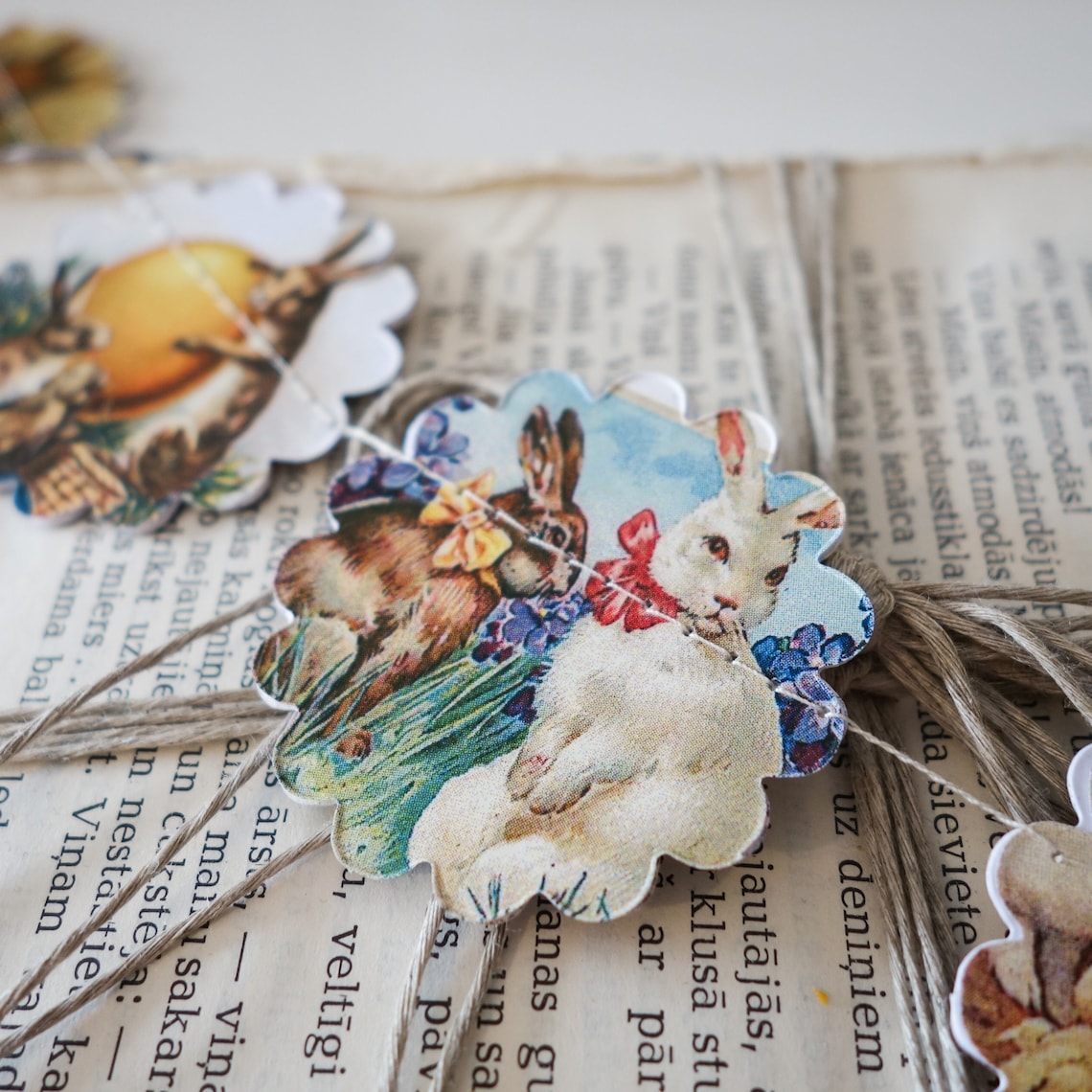 Easter bunny decor vintage easter garland vintage easter Etsy