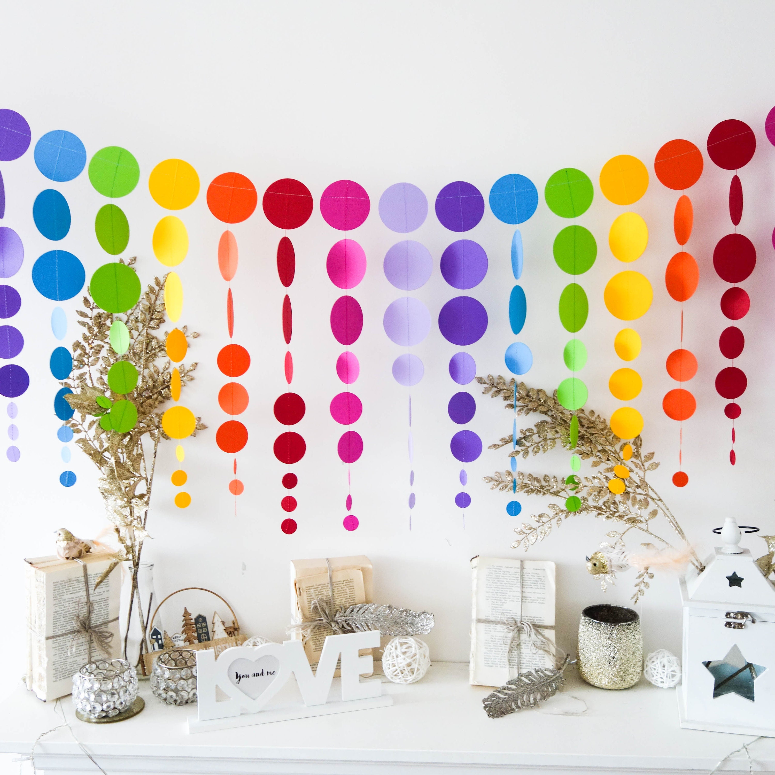 Rainbow Backdrop, Rainbow Garland, Rainbow Party Decorations